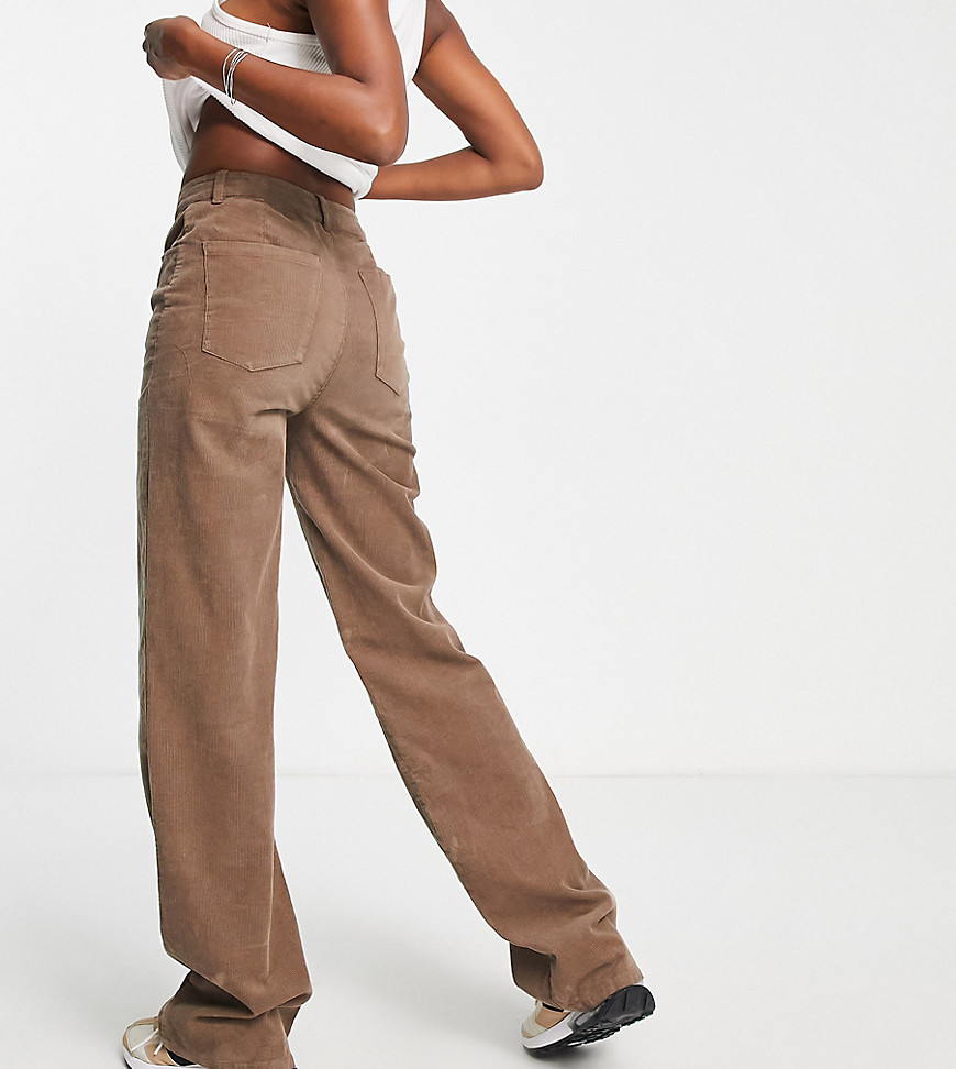 ASOS DESIGN Tall corduroy slouchy dad pants in biscuit-Brown
