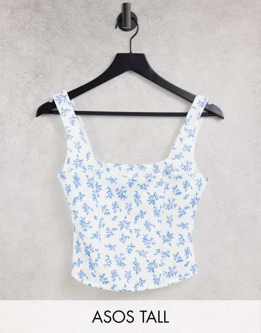 ASOS DESIGN Tall - Corsetto in tessuto scuba a fiorellini