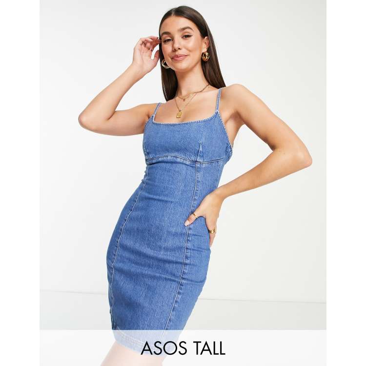 Asos tall denim dress online