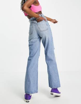 asos design tall high rise relaxed dad jeans