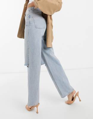 asos design tall high rise relaxed dad jeans