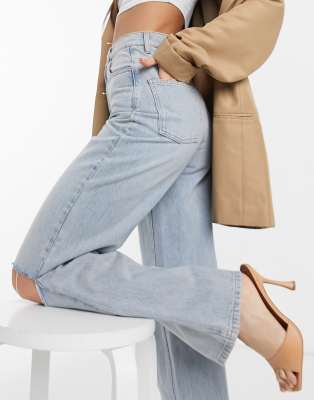 asos design tall high rise relaxed dad jeans