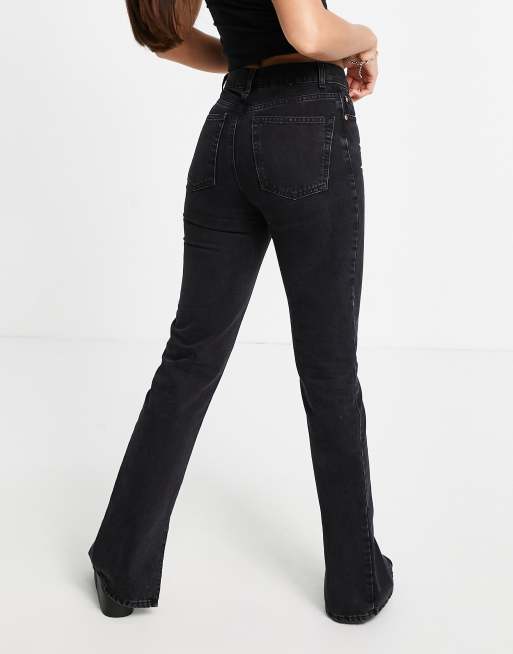 ASOS DESIGN skinny pants with split hem in black