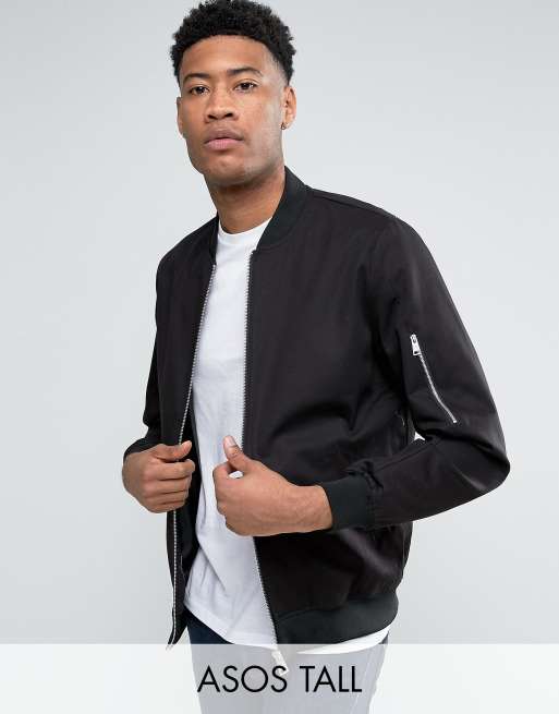 Black fitted outlet bomber jacket