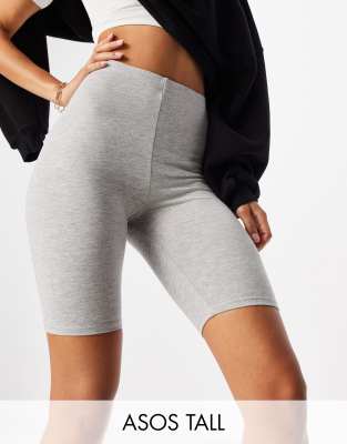 ASOS DESIGN Hourglass cotton legging short in grey marl