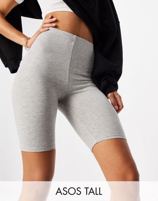ASOS DESIGN Tall cotton legging shorts in gray marl | ASOS