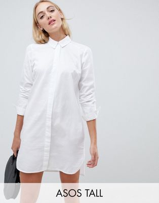 white mini shirt dress