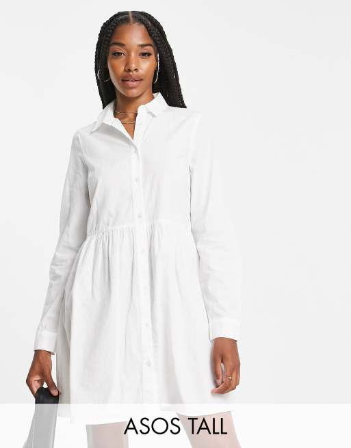 Asos design cotton sales mini shirt dress