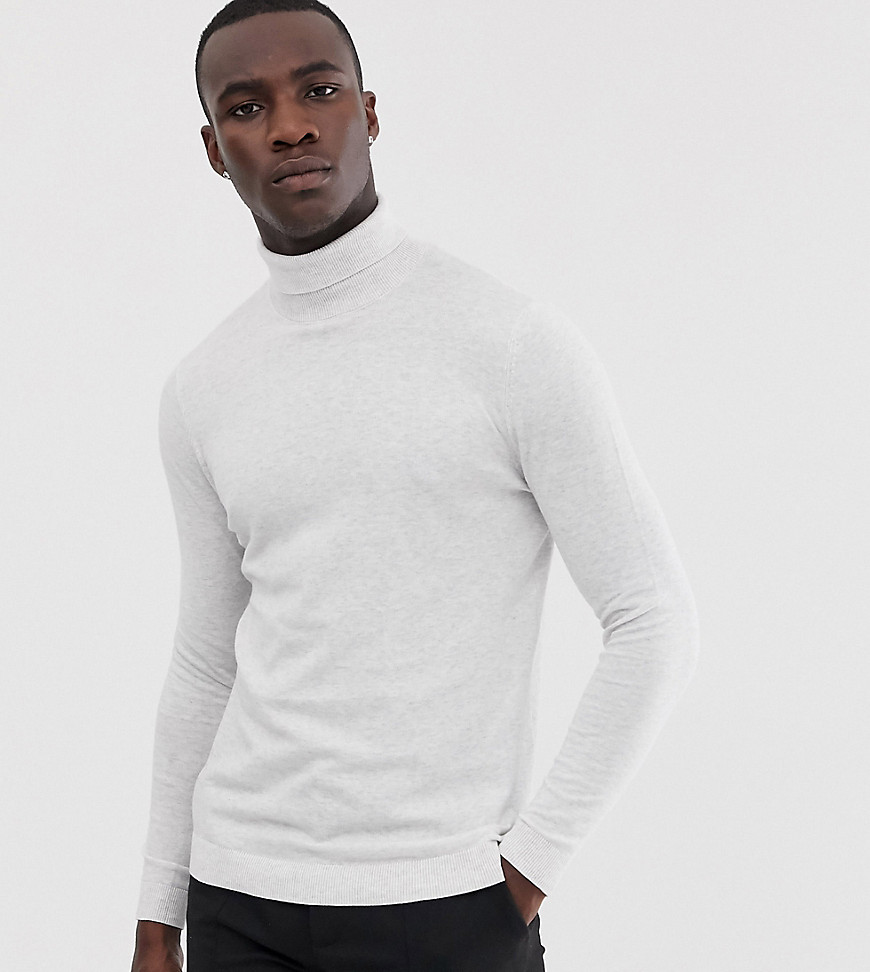 ASOS DESIGN Tall cotton roll neck in white