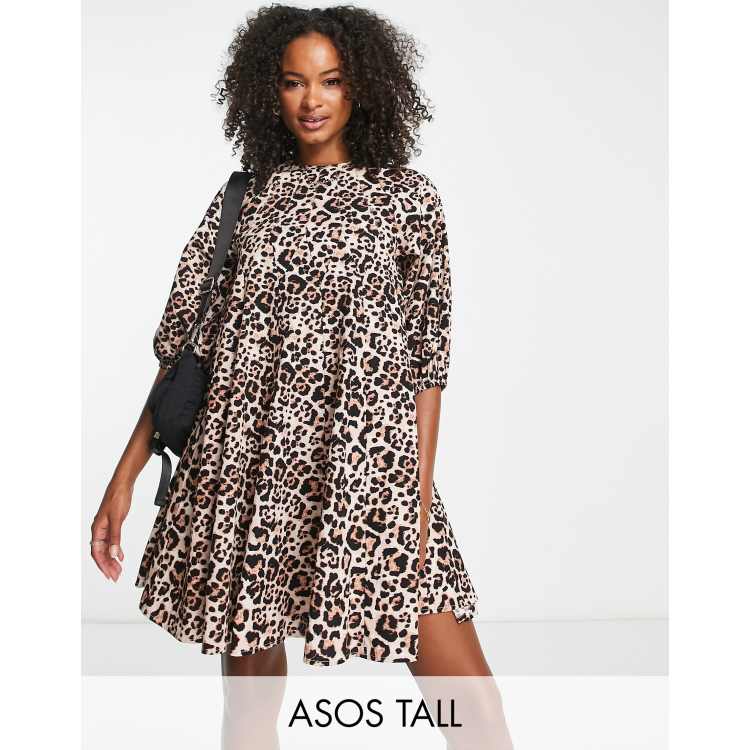 Leopard print best sale shift dress asos