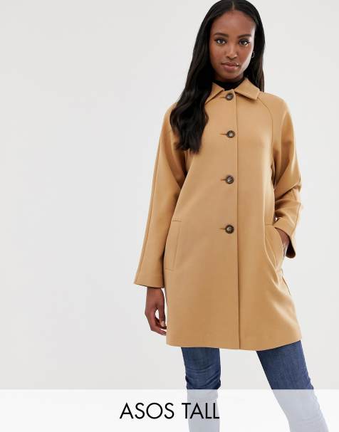 ASOS DESIGN Tall crepe coat with buttons