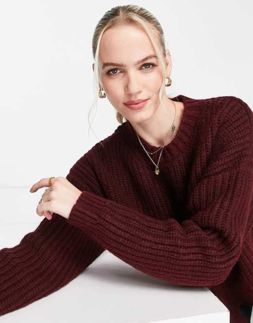 Dark red 2025 women's sweater