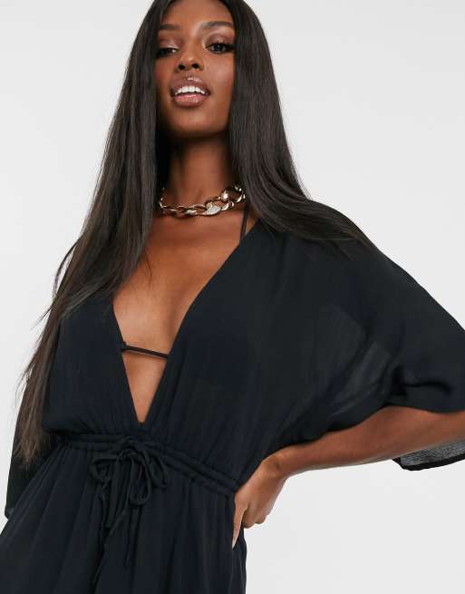 Asos black deals beach cover up