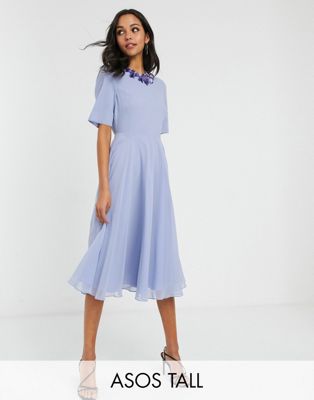 ASOS DESIGN Tall crop top embellished neckline midi dress | ASOS
