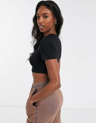 asos black crop top