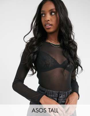 asos mesh long sleeve top
