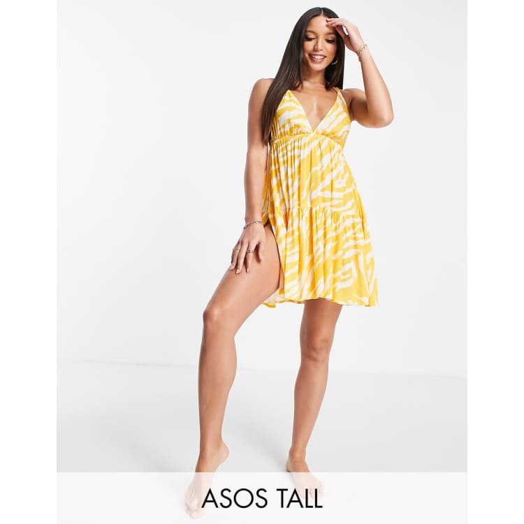 Asos orange and store white striped dress