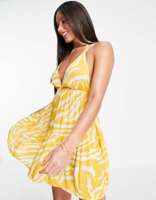 asos yellow zebra dress