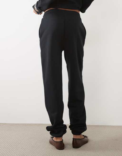 ASOS DESIGN Tall cuffed brushback joggers in black, 5 of 5
