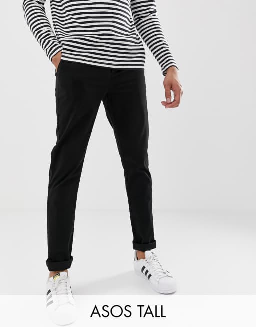 ASOS DESIGN – Tall – Czarne chinosy o dopasowanym kroju