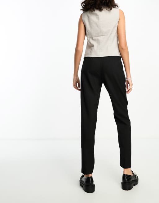 ASOS DESIGN Tall – Czarne eleganckie spodnie ze zwężanymi nogawkami , 2 z 4