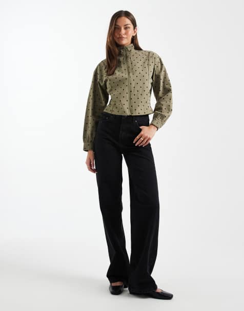 ASOS DESIGN Tall – Czarne jeansy o fasonie dad z szerokimi nogawkami - view 1