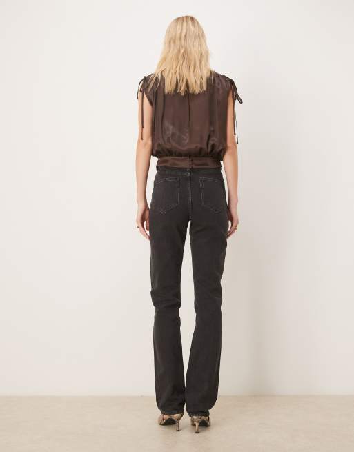 ASOS DESIGN Tall – Czarne proste jeansy w stylu lat 90. , 3 z 5
