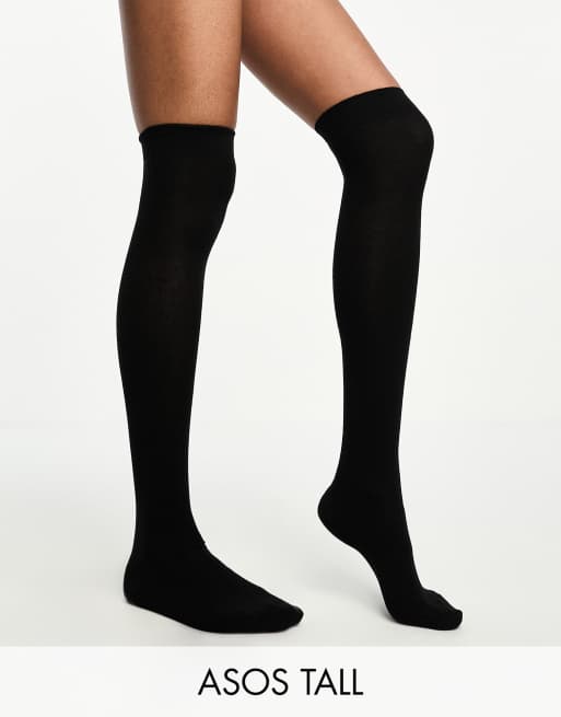 ASOS DESIGN Tall – Czarne zakolanówki
