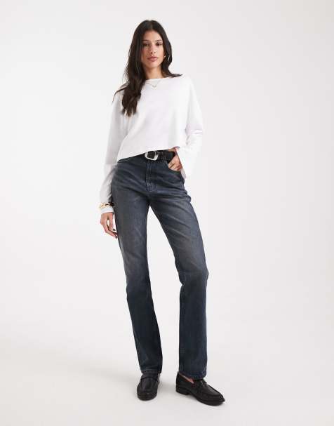 ASOS DESIGN Tall – Czarnoniebieskie proste jeansy w stylu lat 90. - view 1