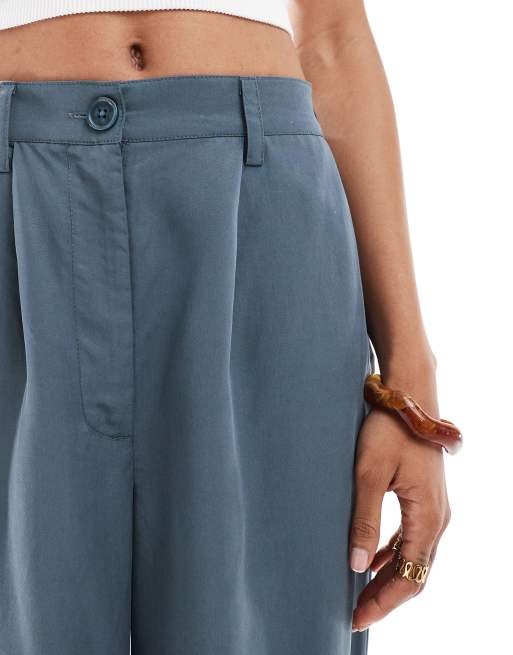 ASOS DESIGN Tall - Dad broek met wijde pijpen in petrolblauw , 3 van 5