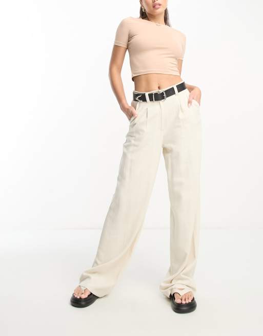 ASOS DESIGN Tall – Dad-Hose in Steinbeige mit weitem Schnitt und Leinenanteil , 4 von 4