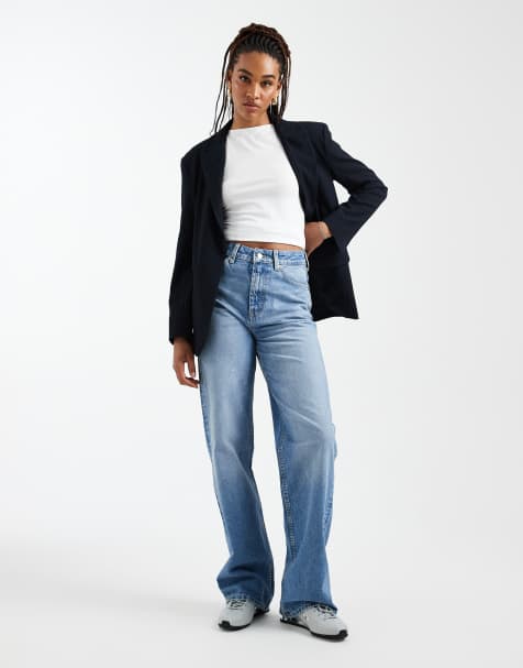 ASOS DESIGN Tall - Dad jeans a fondo ampio lavaggio medio autentico - view 1