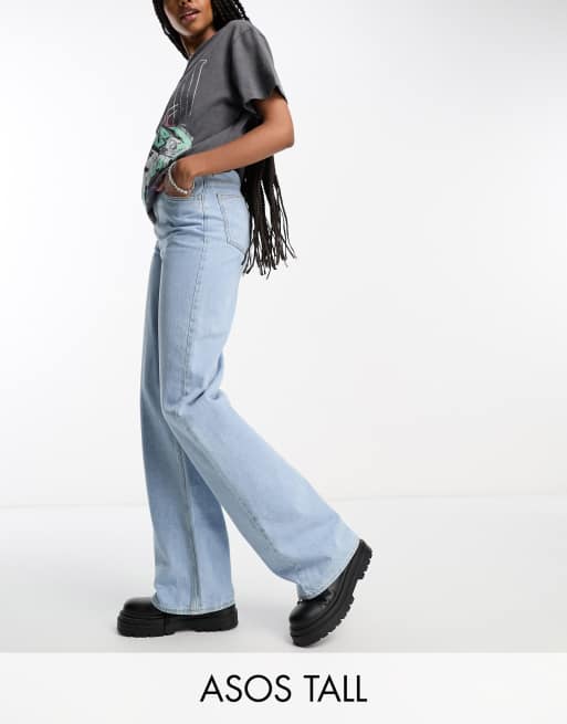 ASOS DESIGN Tall  – Dad-Jeans in Hellblau mit weitem Schnitt