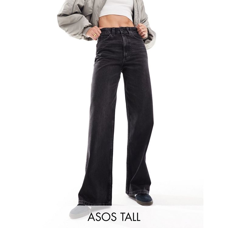 ASOS DESIGN Tall dad jeans in washed black