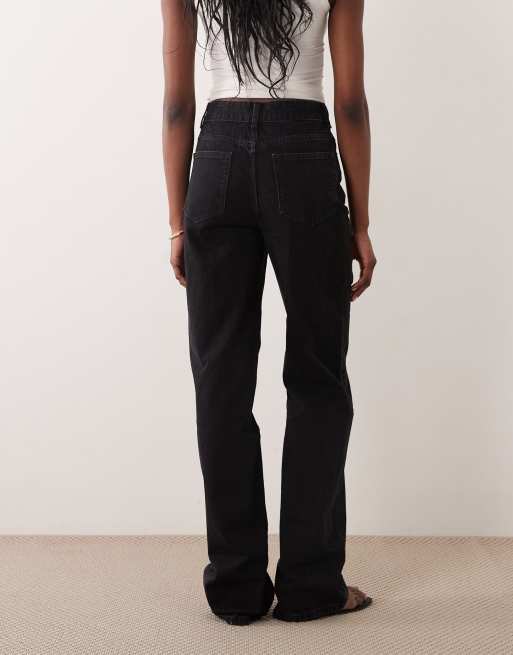 ASOS DESIGN Tall - Dad jeans met wijde pijpen in zwart, 3 van 5
