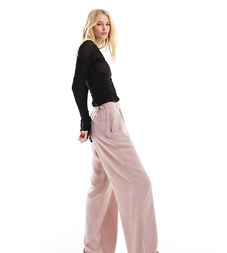 ASOS DESIGN Tall dad pants in washed mink-Pink
