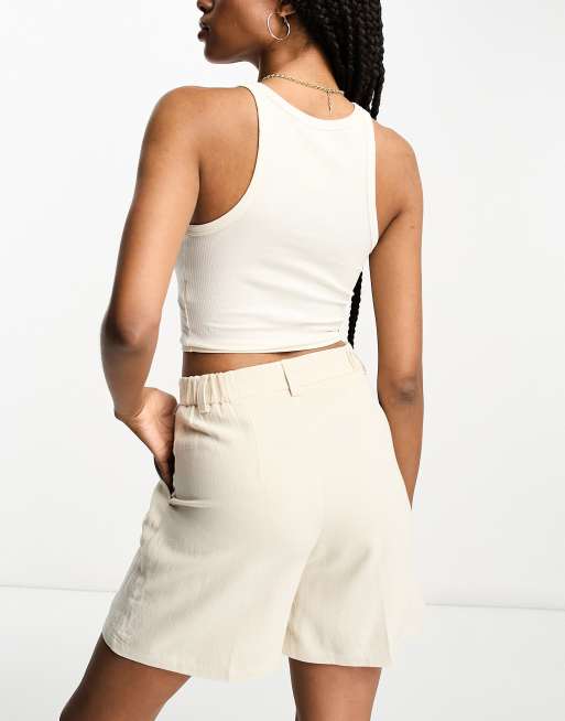 ASOS DESIGN Tall dad short with linen in stone, 2 of 4