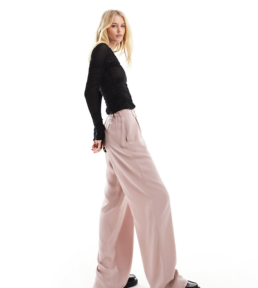 ASOS DESIGN Tall dad trouser in washed mink-Pink