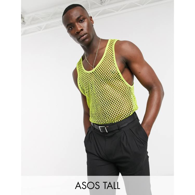 ASOS DESIGN Tall D bardeur en maille filet Vert fluo ASOS