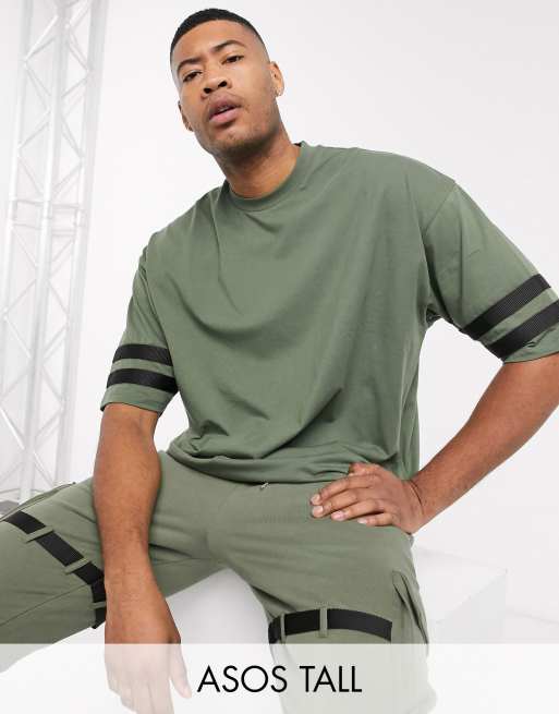 ASOS DESIGN Tall - Kaki sæt med kontrastkant, 2 af 3