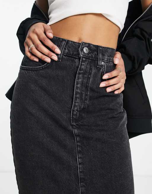 Black tall best sale denim skirt