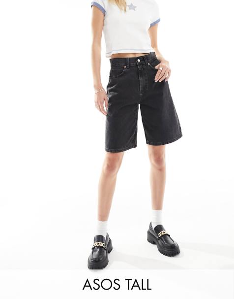 ASOS DESIGN Tall denim bermuda short in wash black - view 1