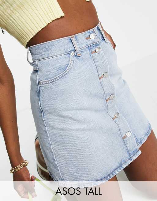 Asos a line denim clearance skirt