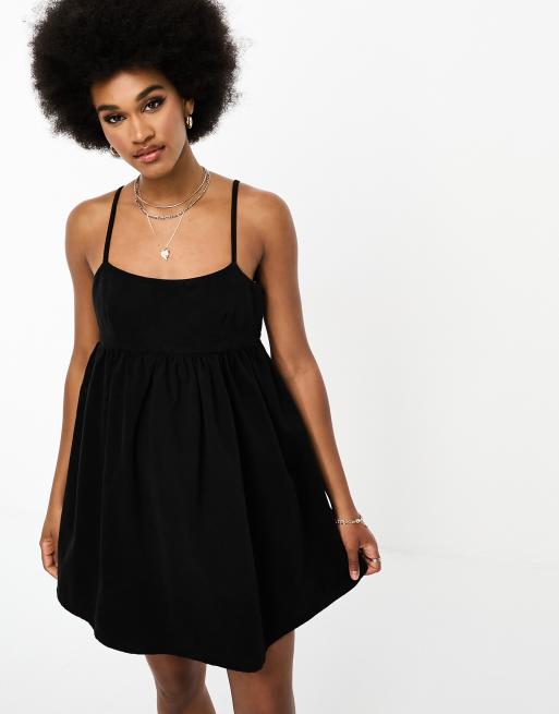 ASOS DESIGN Tall denim cami mini dress in wash black, 4 of 4