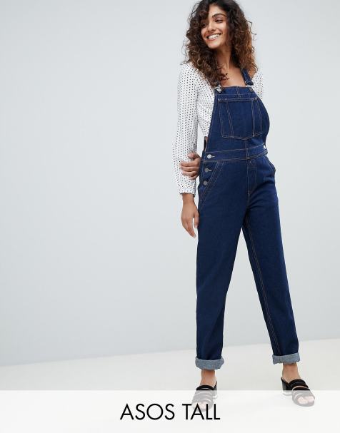 ASOS DESIGN Tall denim dungaree in rinsewash