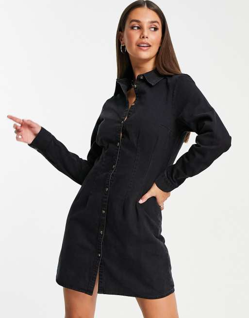 Tall black hotsell shirt dress