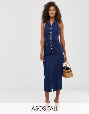 denim halter dress