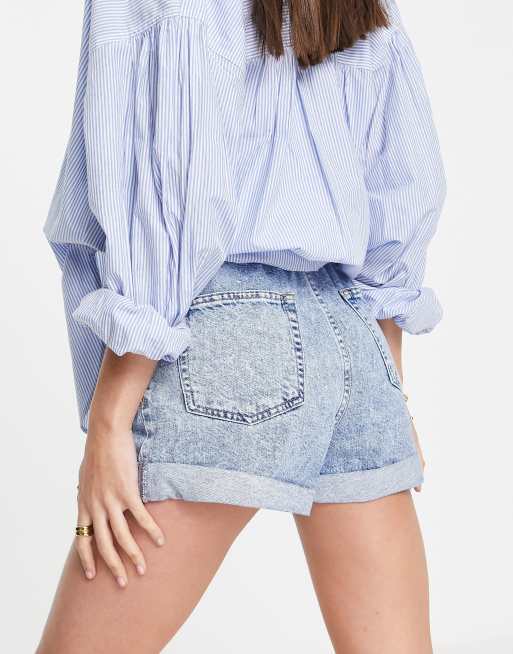 Striped best sale mom shorts