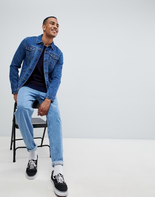 ASOS DESIGN Tall - Denim jack in middenblauwe wassing, 4 van 4