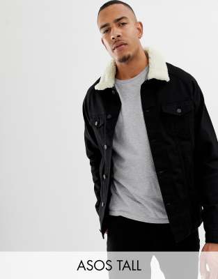 tall black denim jacket